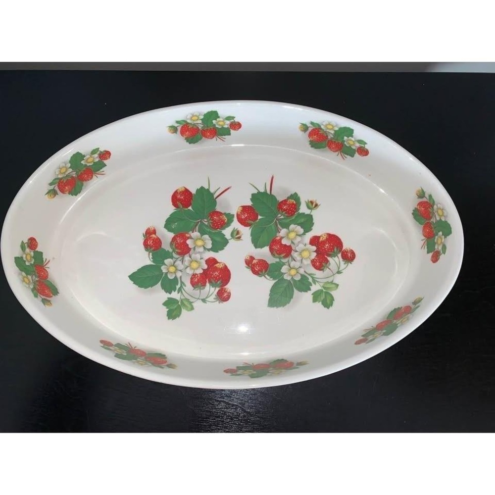 Vintage Portmeirion Summer‎ Strawberries Oval Serving Dish 1980–1999